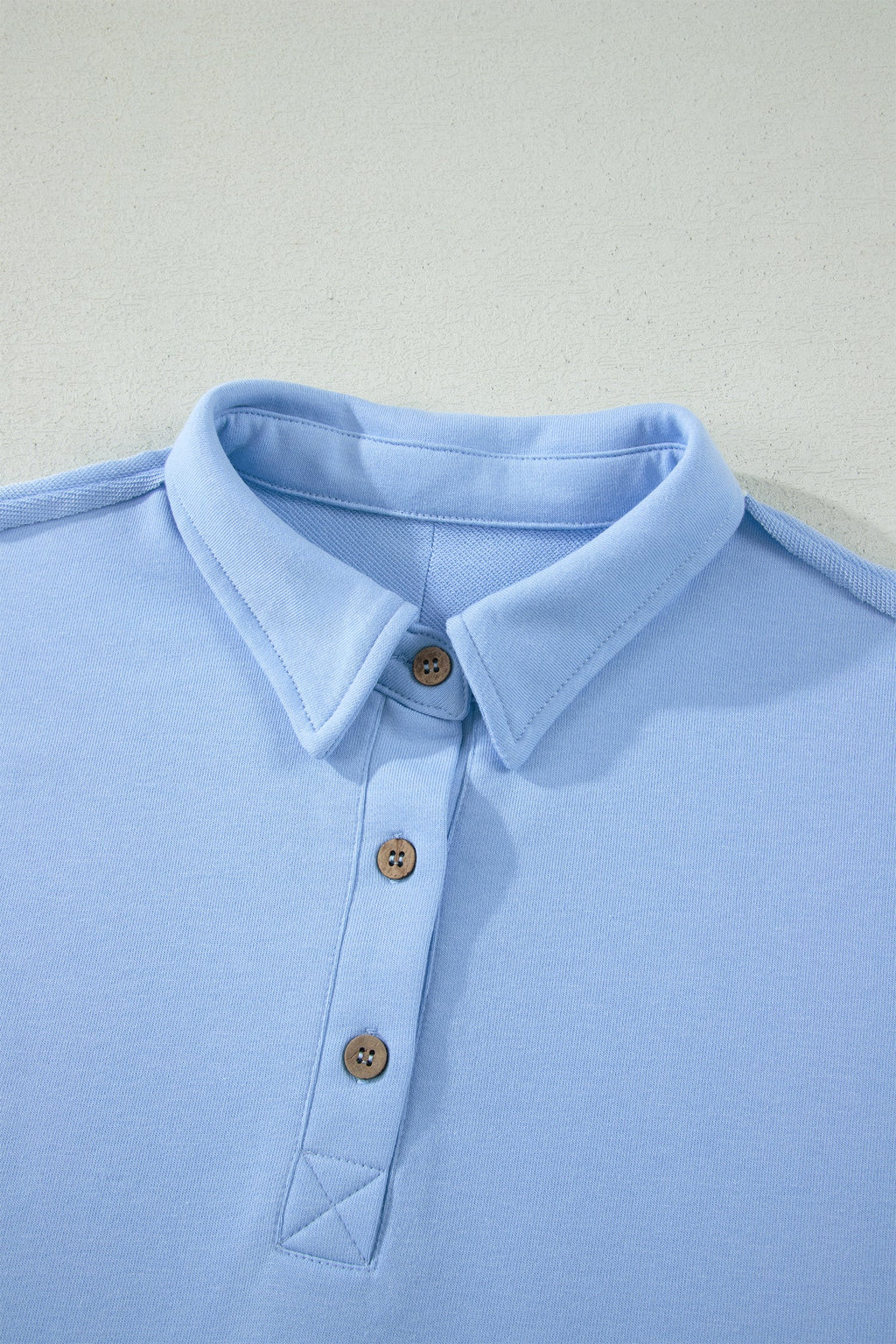 Solid Polo Tee & Elastic Waist Short Set