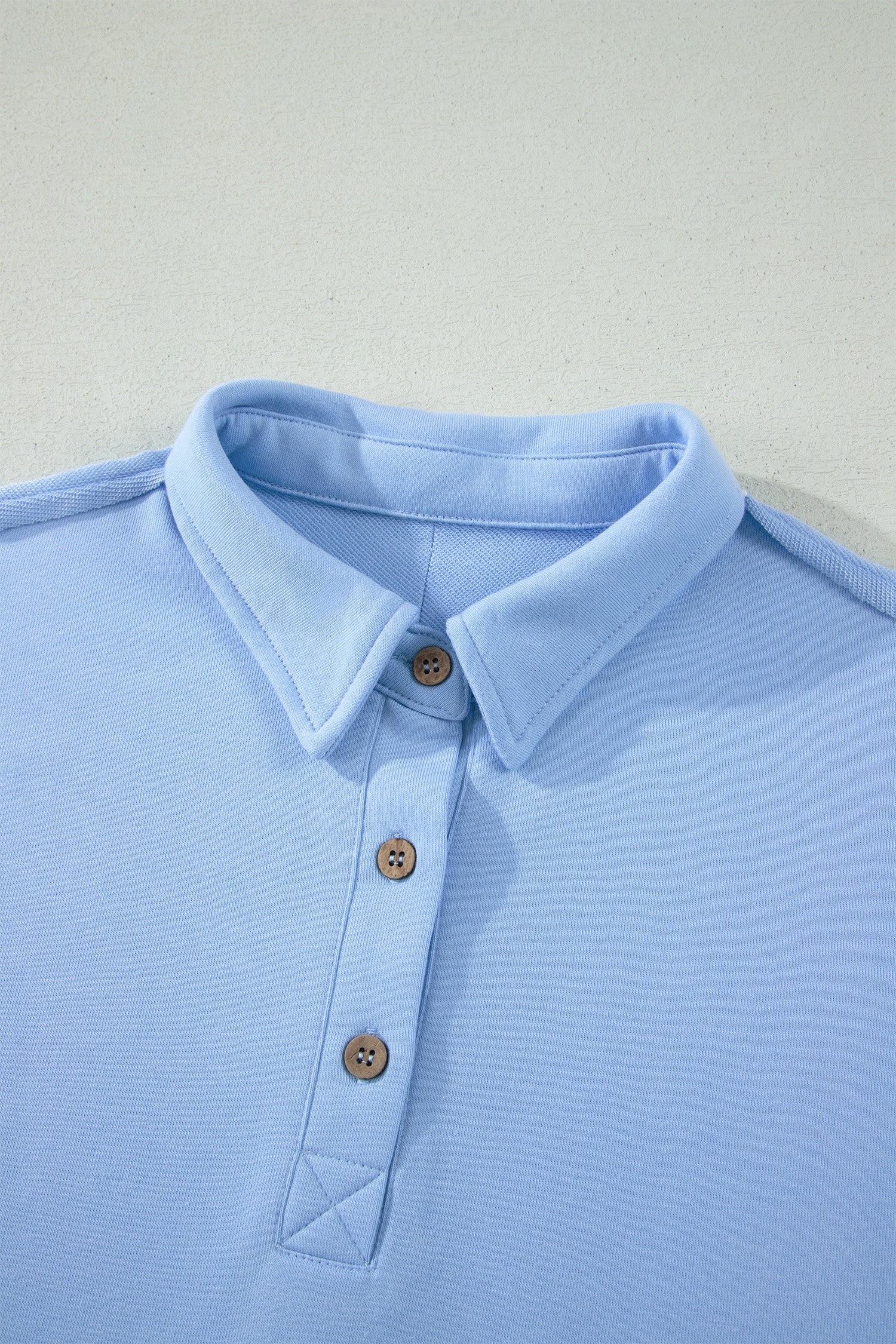 Solid Polo Tee & Elastic Waist Short Set