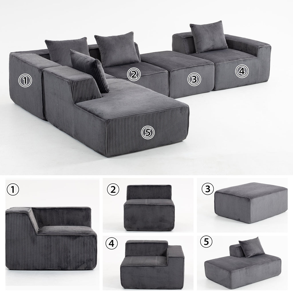 Multi person modular compression sofa that can be freely combined-33005-5