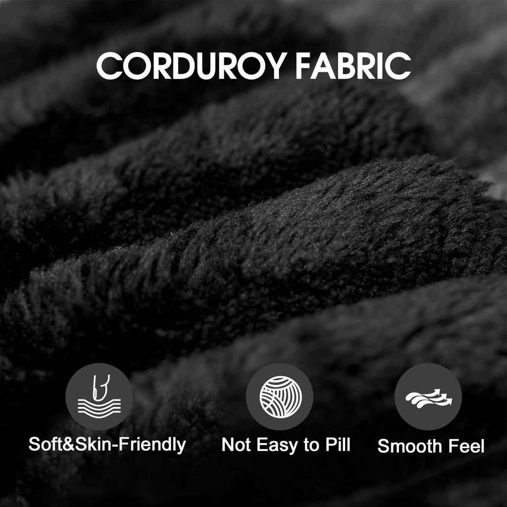 39.8' Cloud Sofa,Corduroy Fabric,Deep Seat Couches,Double-layer design,Removable  Cushion,No Assembly, DIY Combination for Living room, Bedroom,Conference room ,Apartment,Black