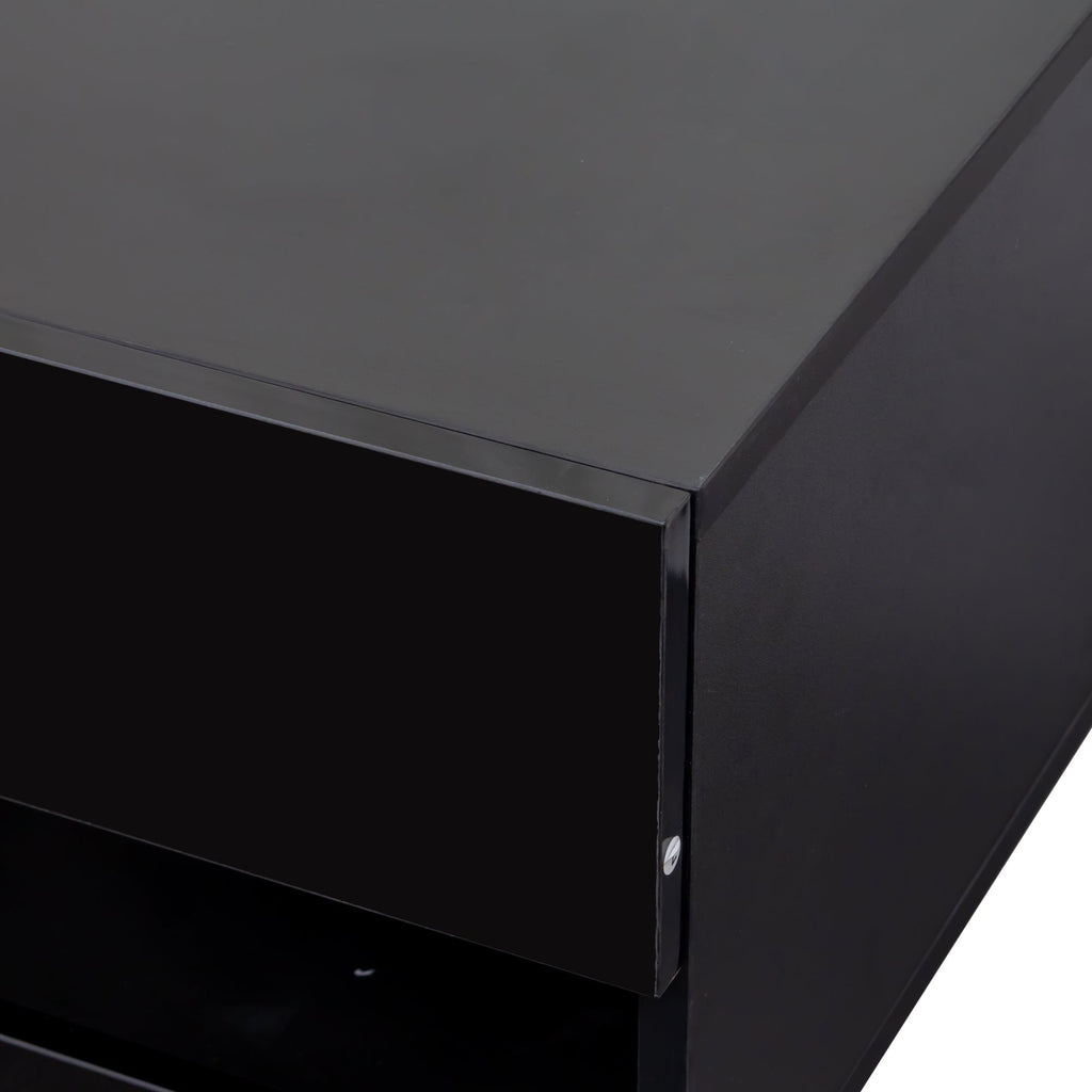 180 Wall Mounted Floating 80' TV Stand with 20 Color LEDs  and  Charging Station