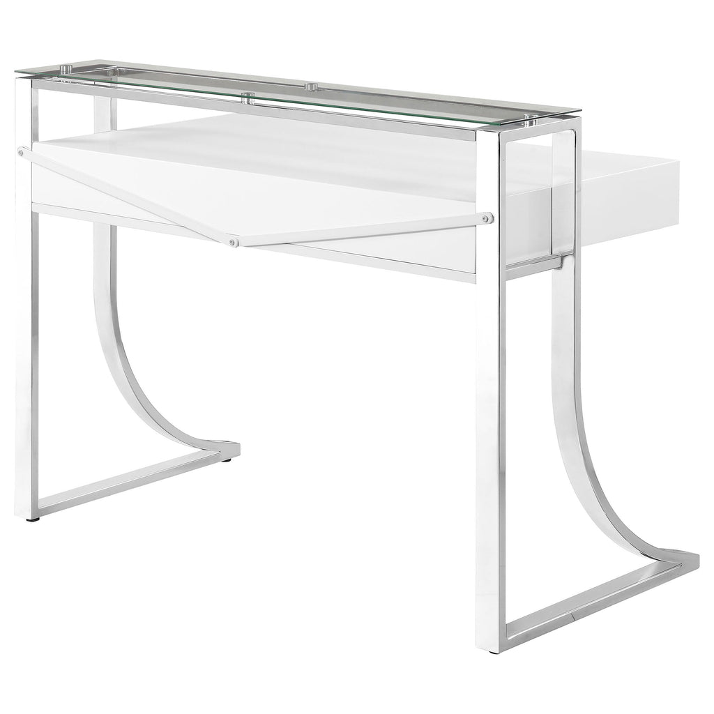 Serrano White High Gloss 2-Drawer Writing Desk