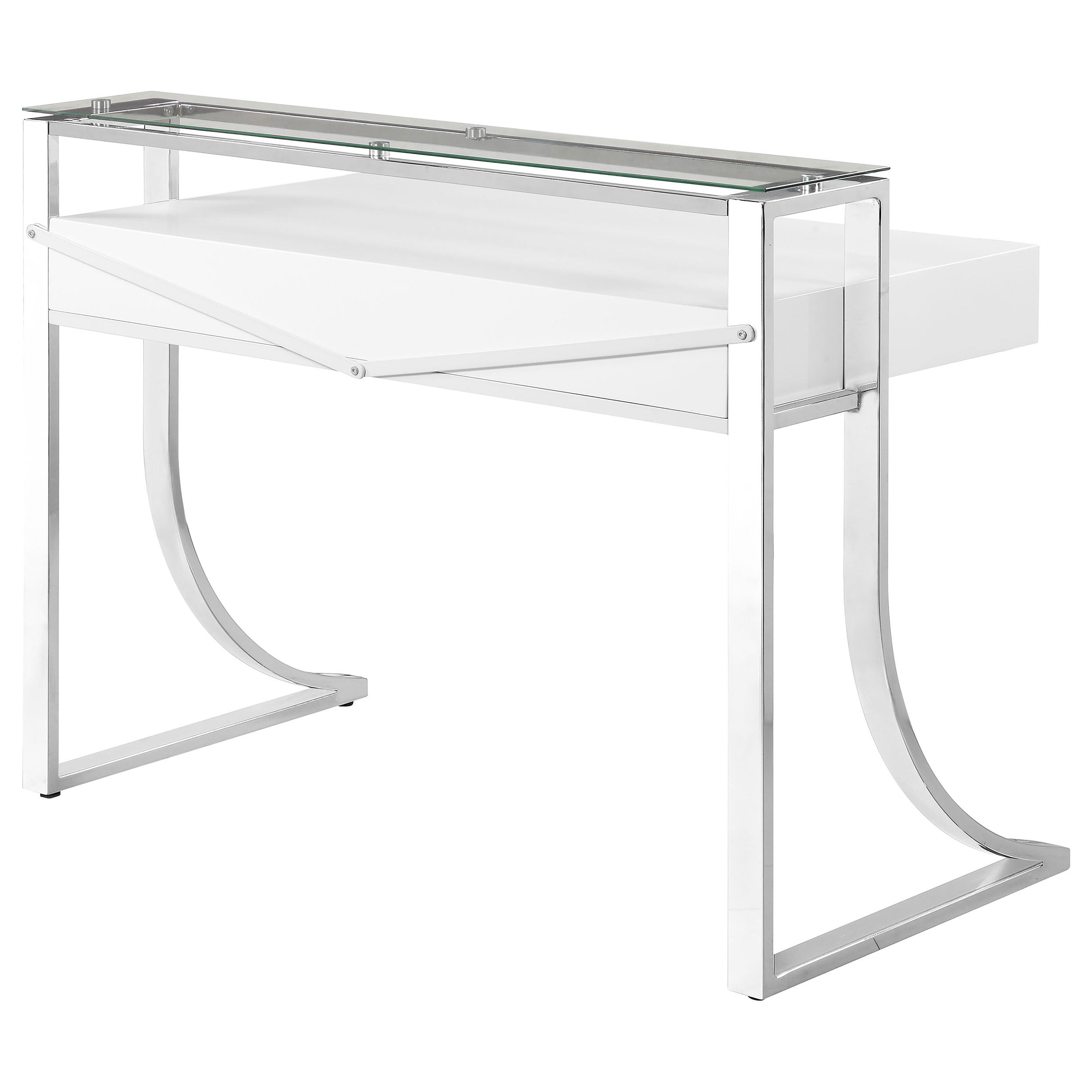 Serrano White High Gloss 2-Drawer Writing Desk
