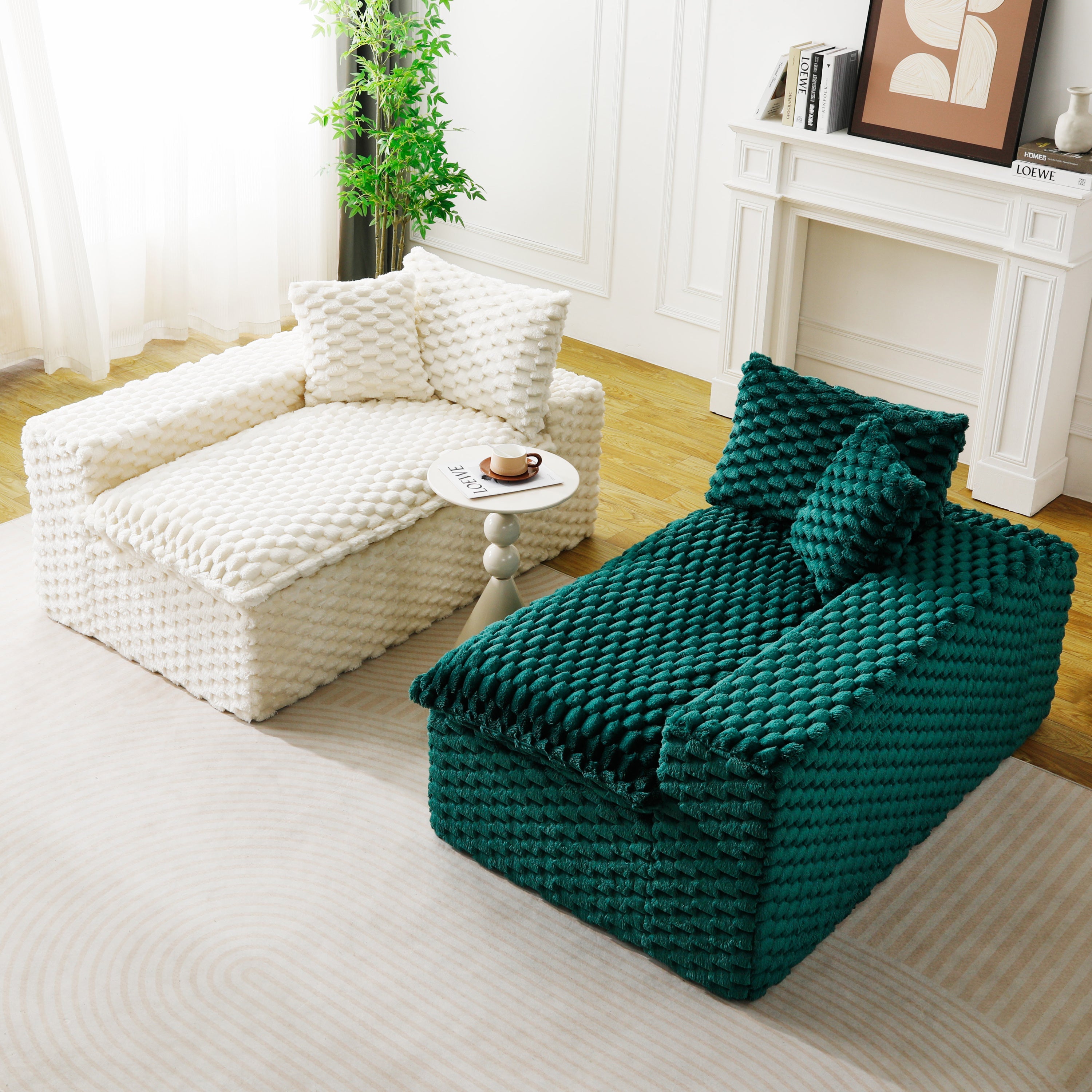 Luxury Color-Block Turtle Velvet Multifunctional Sofa - Arrangeable in Single Row, Side-by-Side or Facing Each Other, Stylish Living Room Furniture for Cozy Home Decor