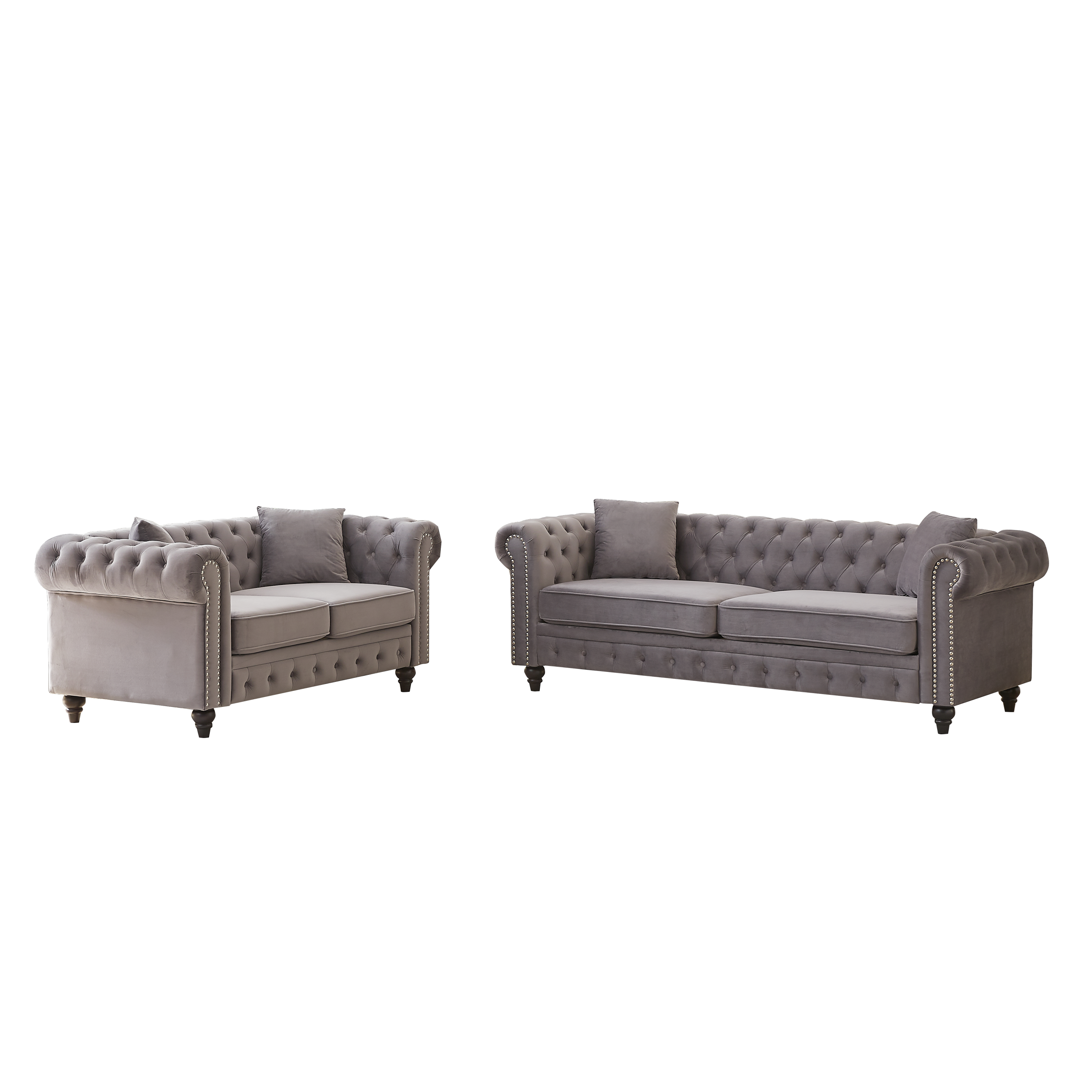 FX 3 Seats + 2 Seats Combo Sofa Modern living room sofa with solid wood frame and wooden feet, 4 cushions, apartment sofa furniture for living room, living room, office