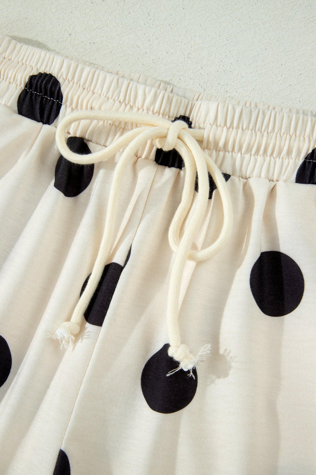 Polka Dot V-Neck Tee & Drawstring Shorts Set