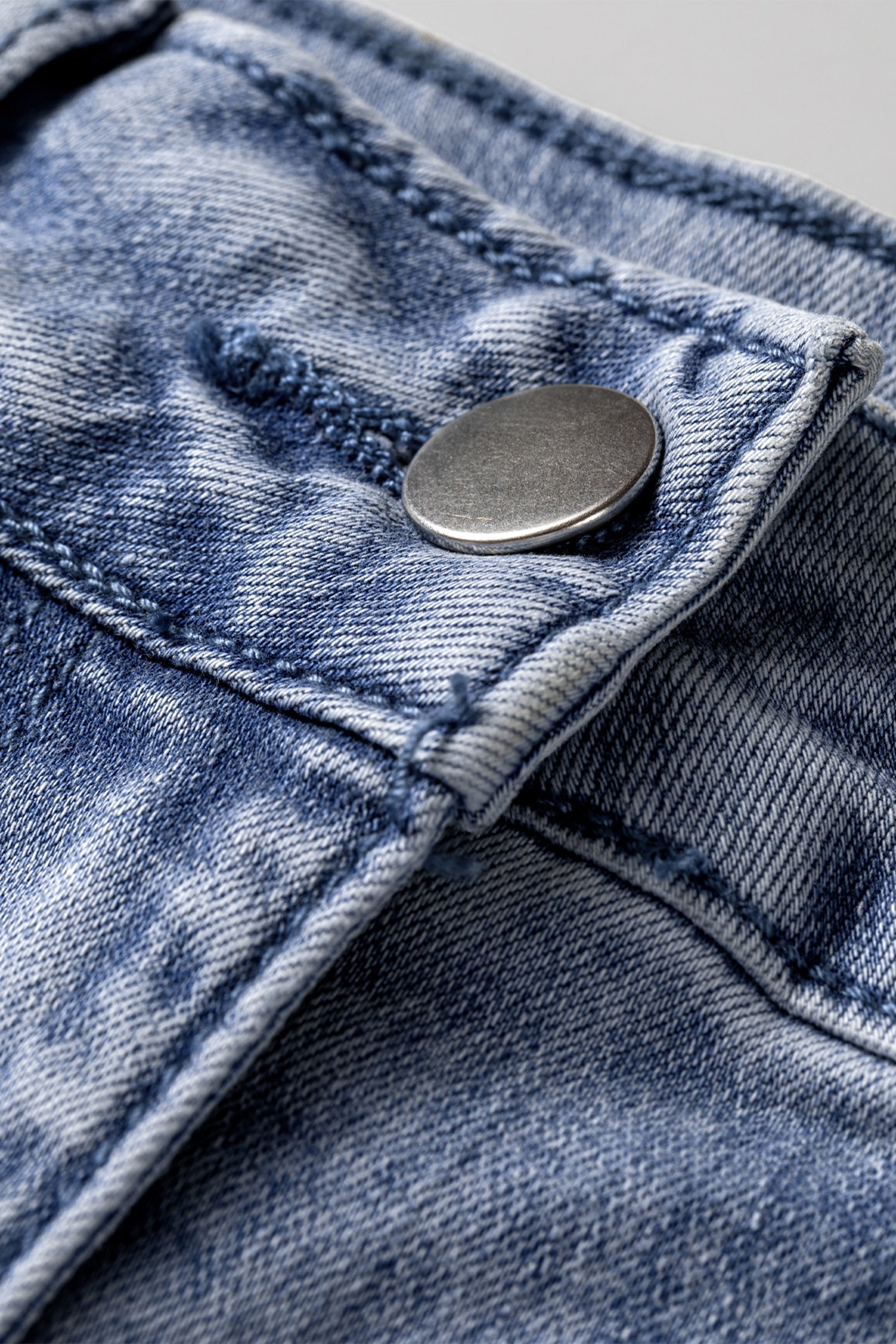 Denim Turn-Up Cuffs Wide Leg Jeans