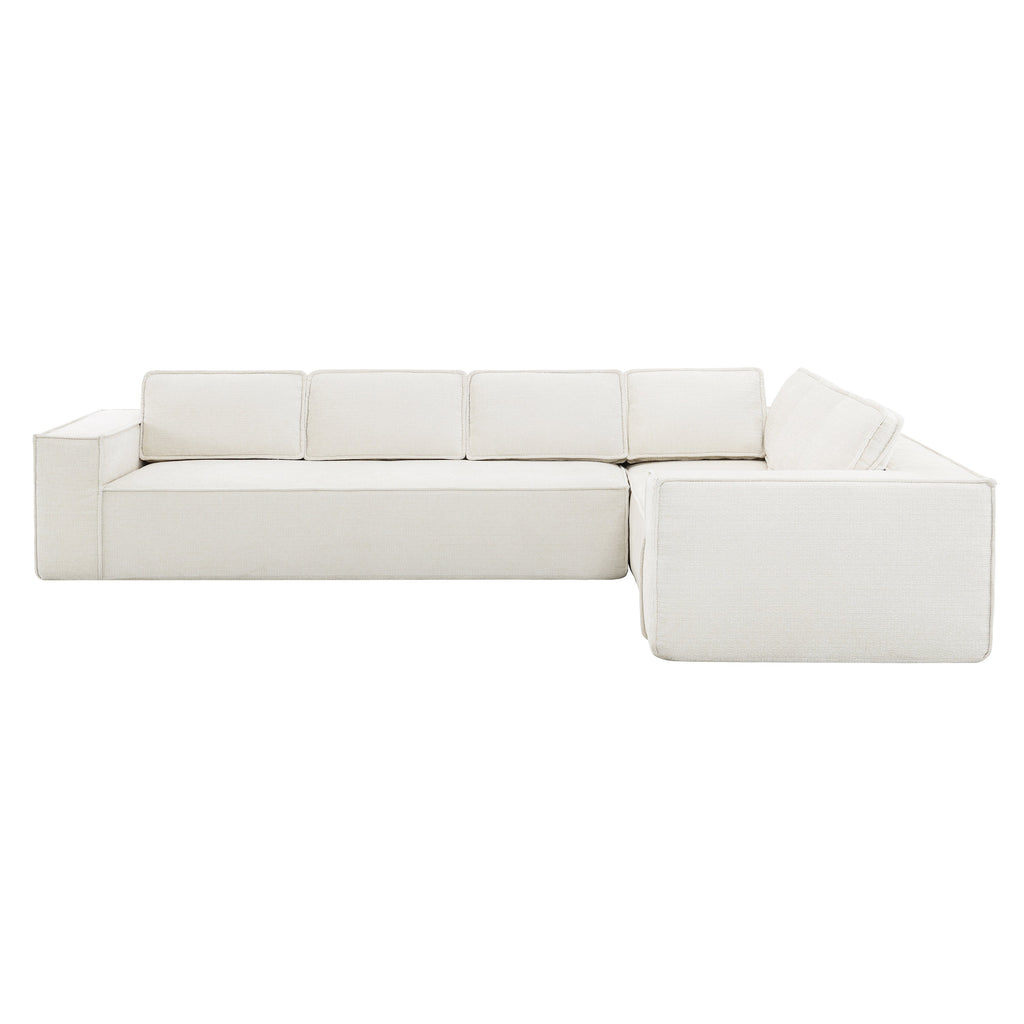 [VIDEO+New]129.5' Minimalist Style Modular Sectional Sofa,6 Seat Wrinkle-resistant Chenille Couch Set,2 PC Free Combination,Modern L-Shaped Cloud Sofa Set for Living Room,No Assembly Require,3 Colors