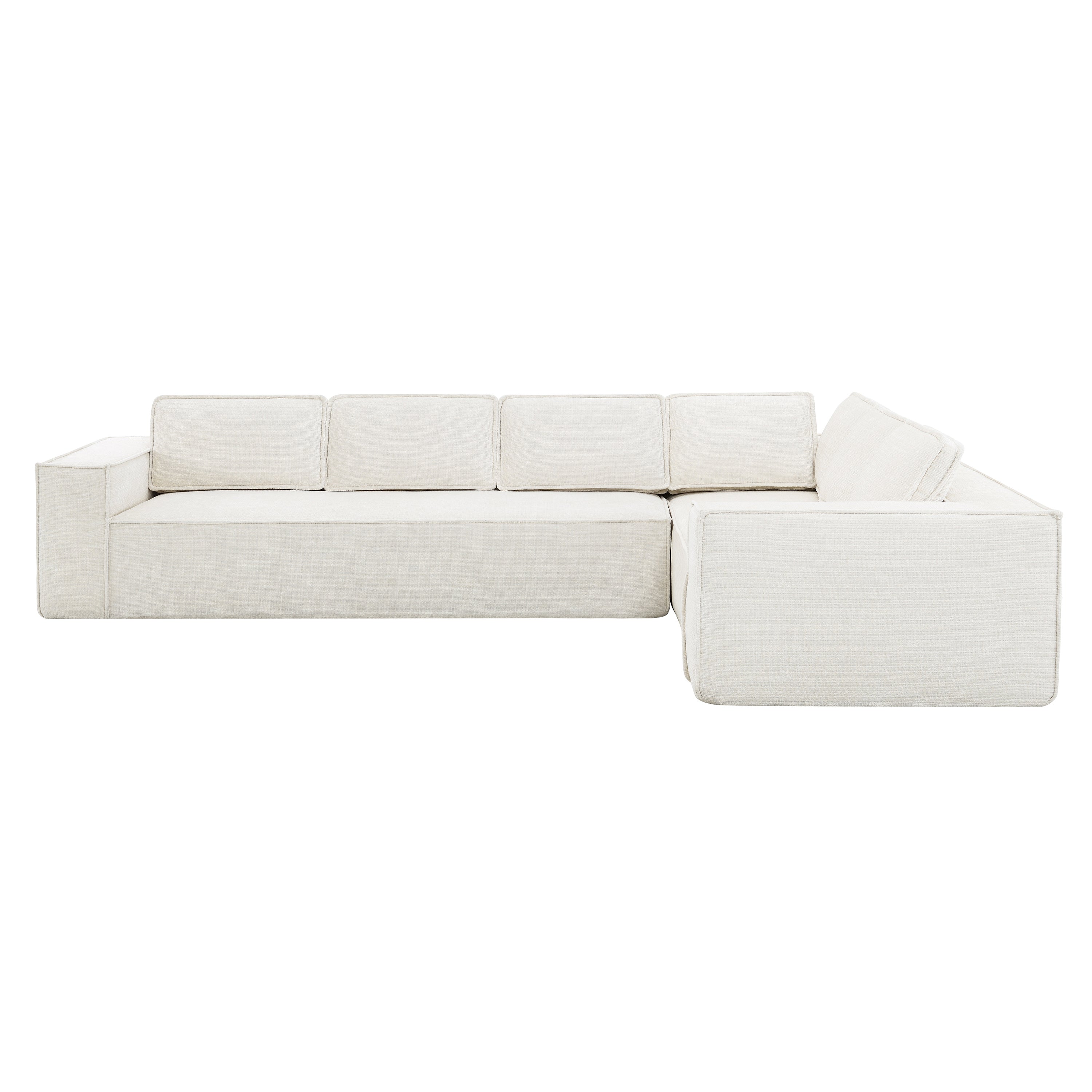 [VIDEO+New]129.5' Minimalist Style Modular Sectional Sofa,6 Seat Wrinkle-resistant Chenille Couch Set,2 PC Free Combination,Modern L-Shaped Cloud Sofa Set for Living Room,No Assembly Require,3 Colors