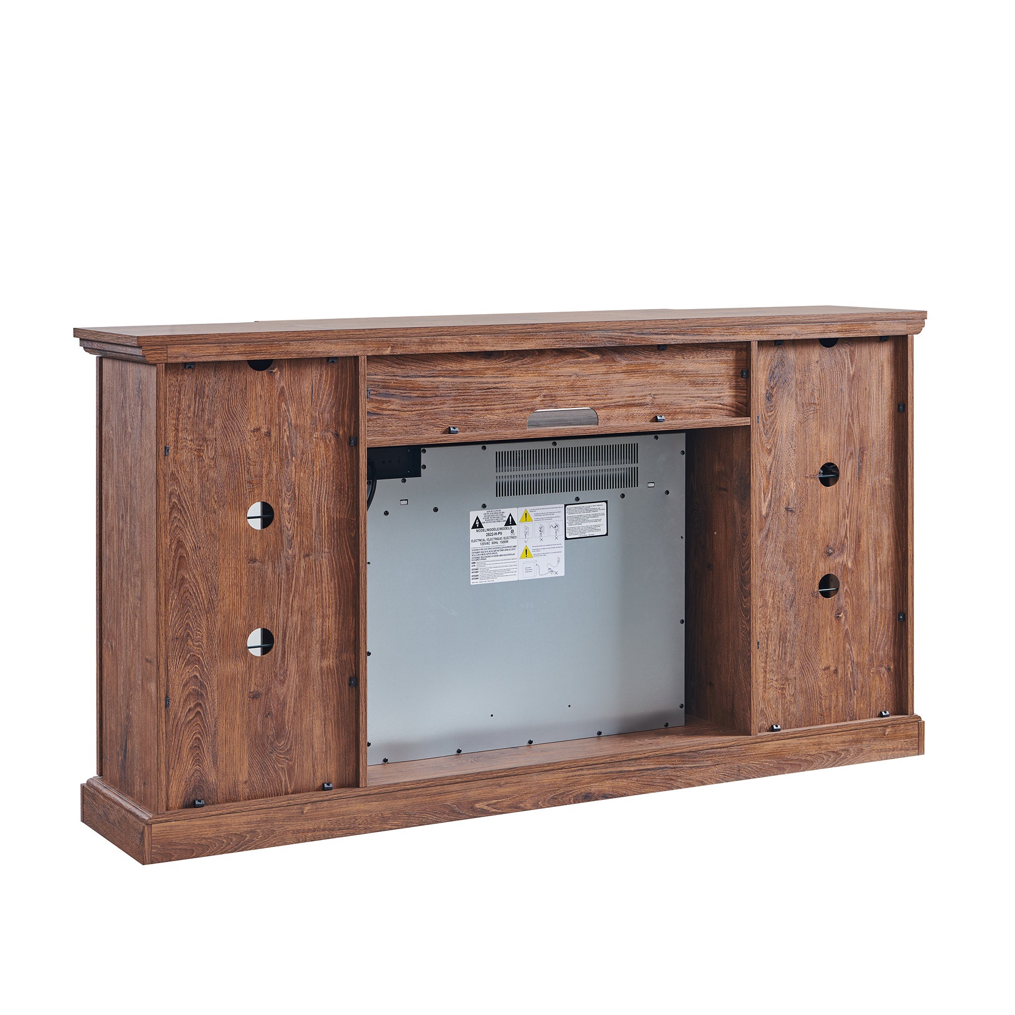 65' Fireplace TV Stand for TVs up to 75',with 28' Electric Fireplace and LED Light