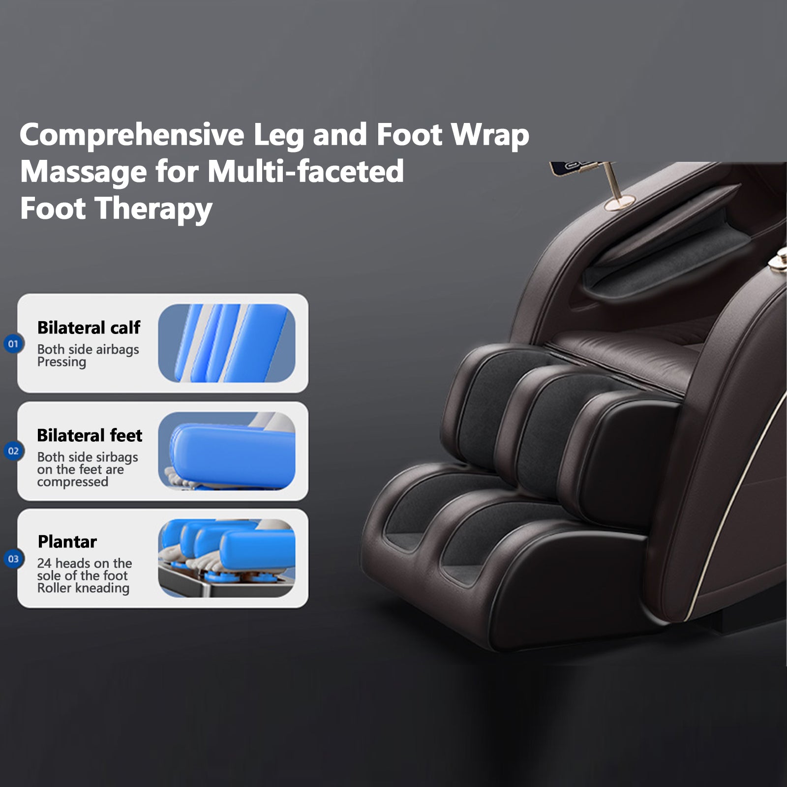 'Luxury Meets Technology! Zero Gravity Massage Chair with SL-Track, Shiatsu, Heated Back & Calves, Foot Rollers, Built-in Speakers & Smart LCD Control – Elevate Your Home or Office Comfort!'