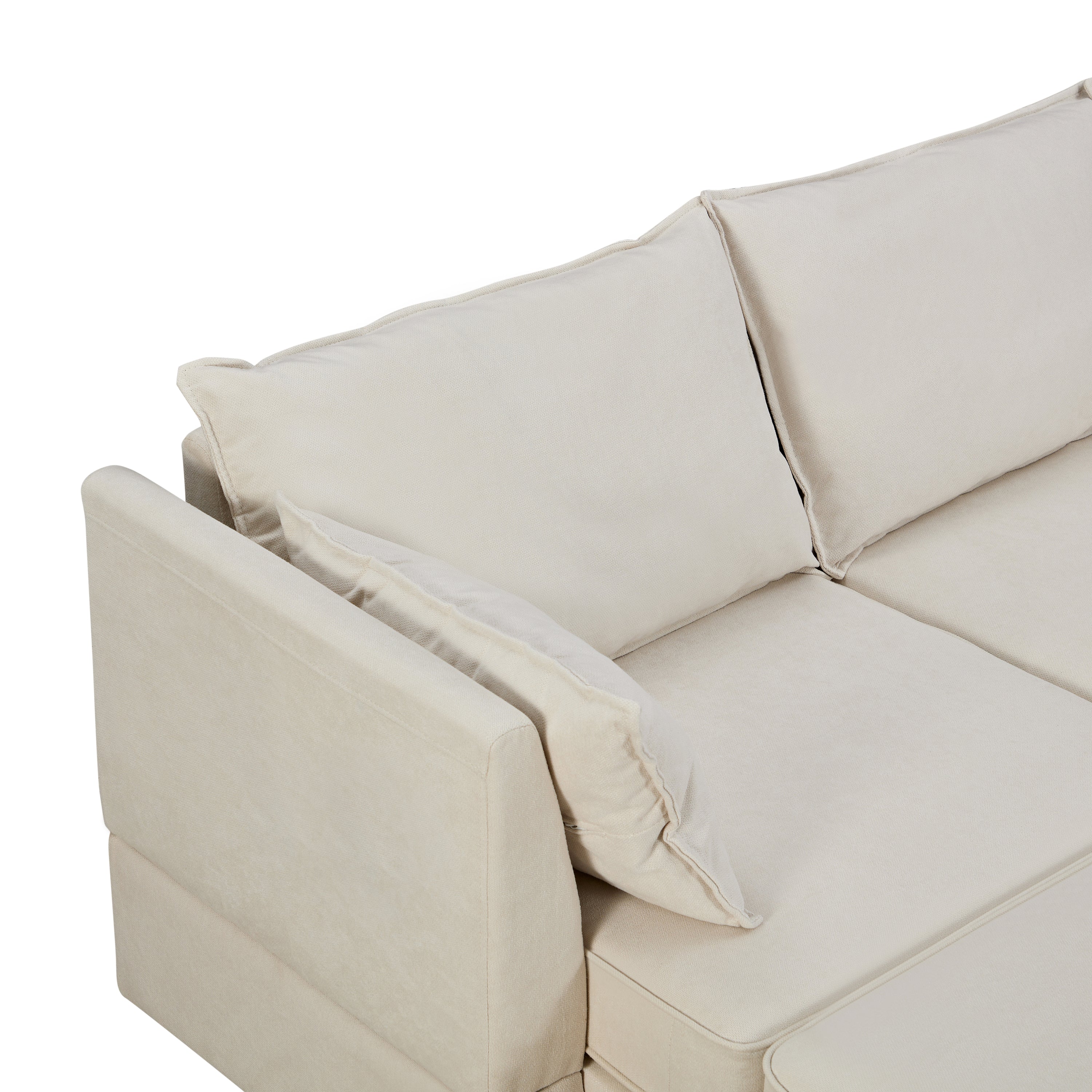 U_Style Modern Large U-Shape Modular Sectional Sofa,  Convertible Sofa Bed with Reversible Chaise for Living Room, Storage Seat