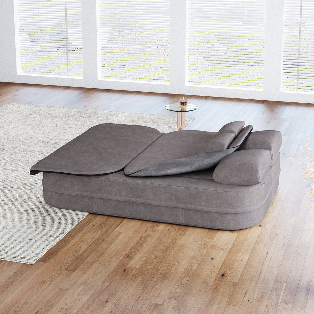 75''2-in-1 Foldable Sofa,Convertible Sleeper Foam Sofa Bed with Multi Functional Blanket, Chenille Floor folding sofa bed,  Floor Sofa Lounge Sofa for Living Room Bedroom Lounge Studio