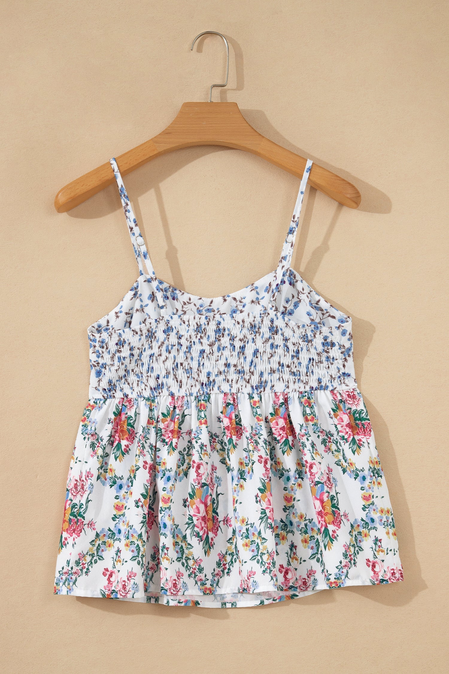 Floral Patchwork Spaghetti Strap Babydoll Top