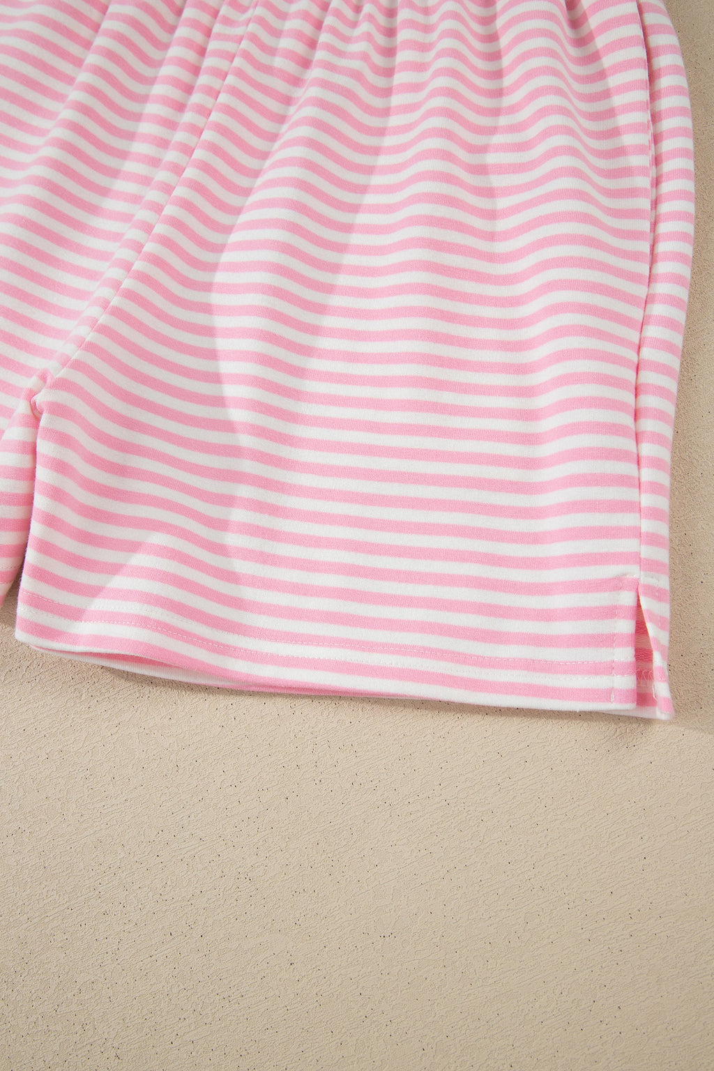 Stripe Oversize Mock Neck Sweatshirt & Shorts Set
