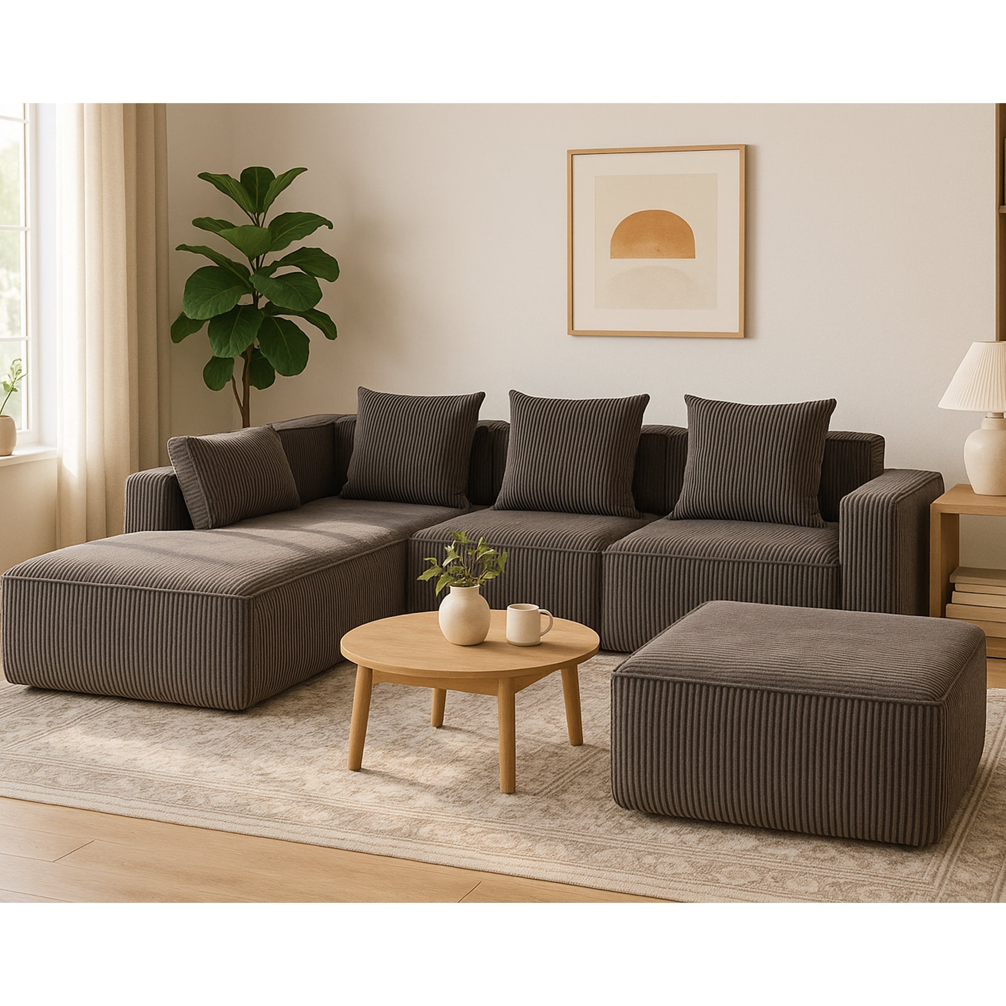 Multi person modular compression sofa that can be freely combined-33005-5