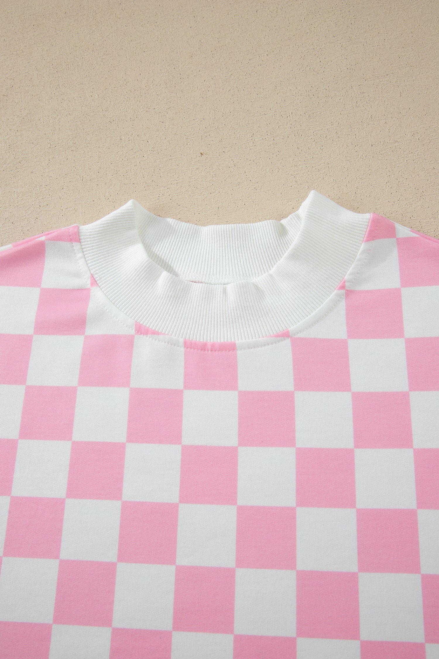 Checker Colorblock Mock Neck Top & Short Set