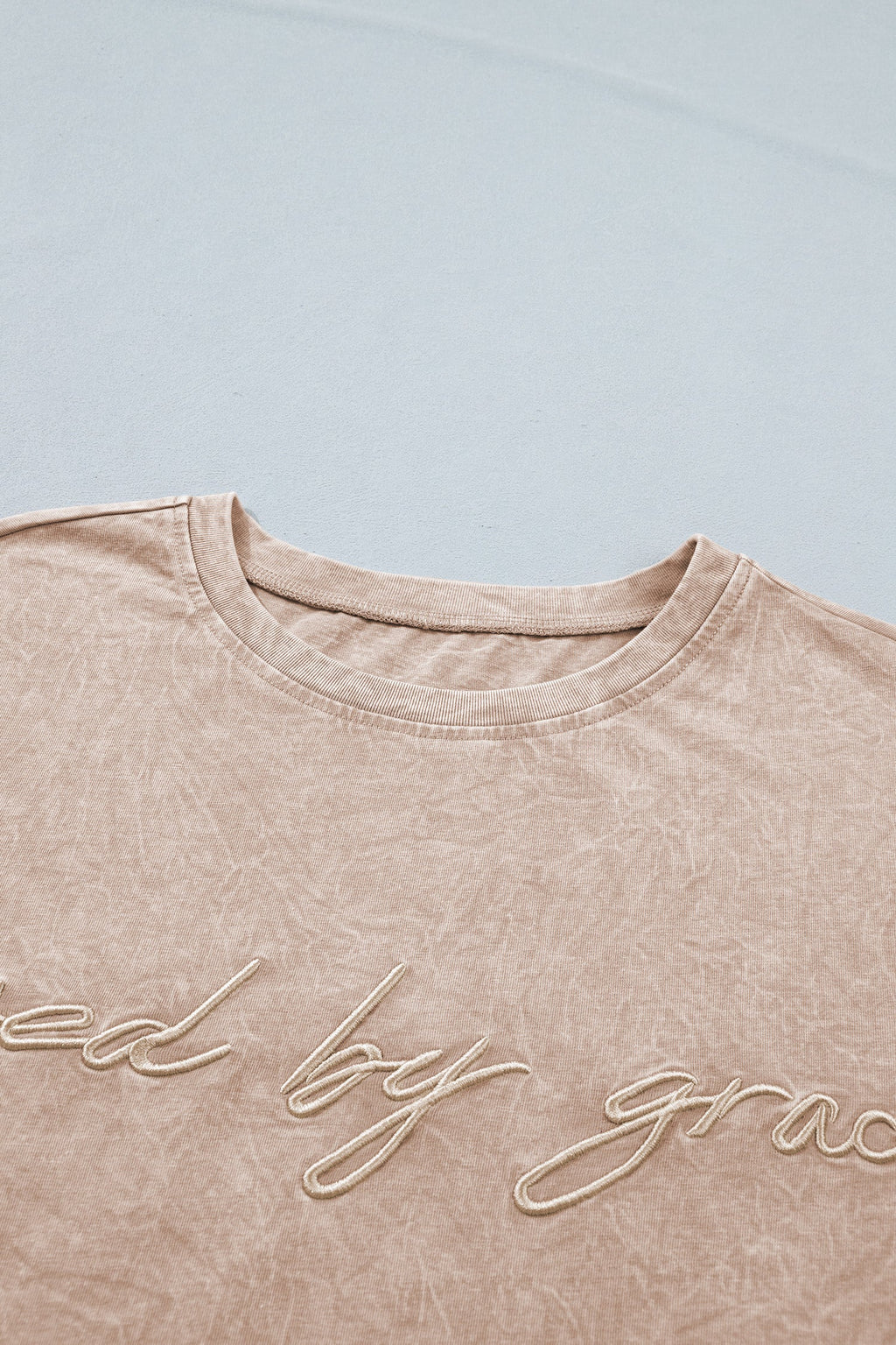 Saved by Grace Embroidered Mineral Wash T-Shirt