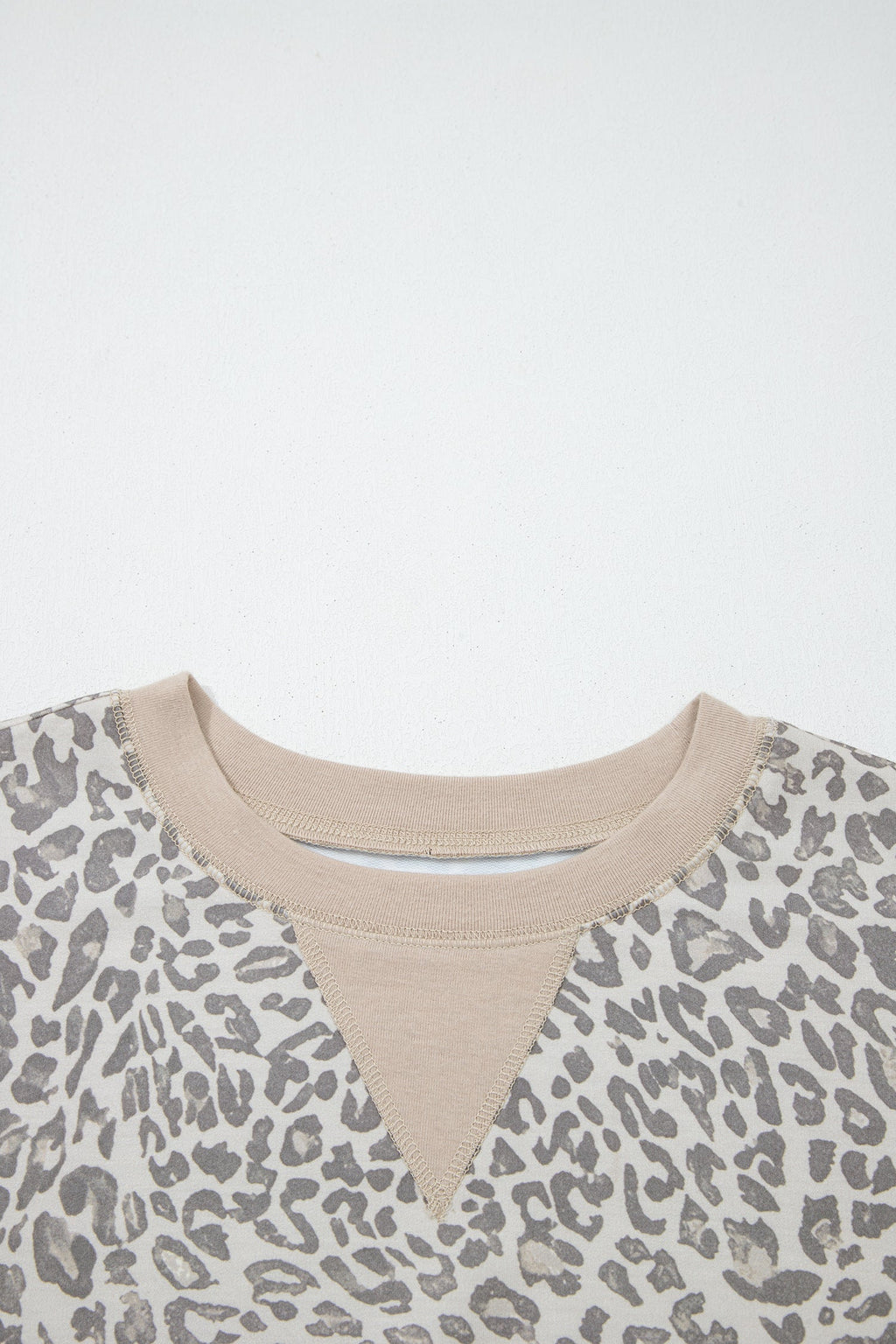 Leopard Patchwork Crew Neck Sweatshirt