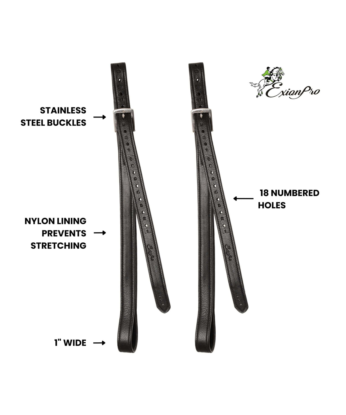 ExionPro Nylon Lined Stirrup Leathers