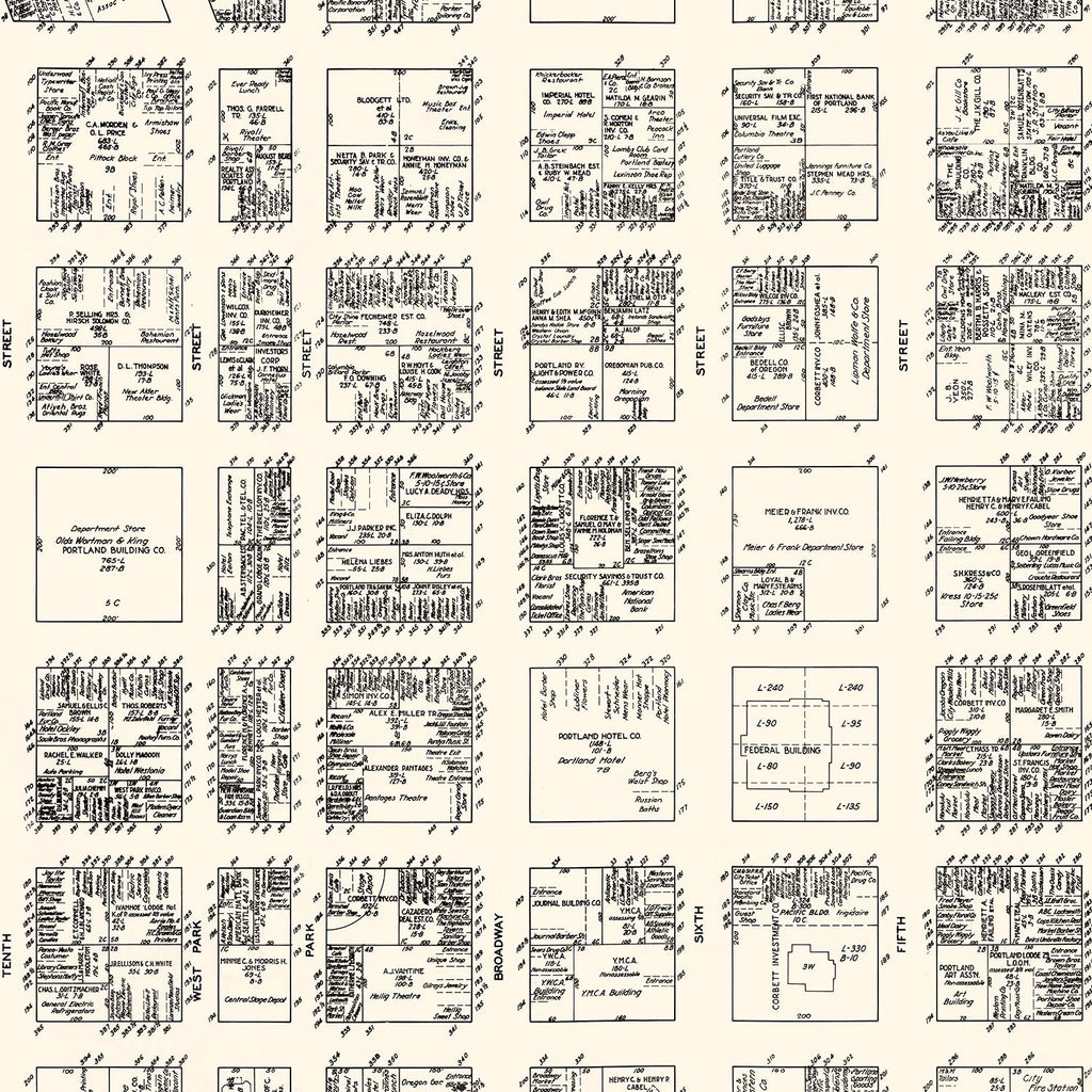 Vintage Map of Portland, OR Business Section 1929