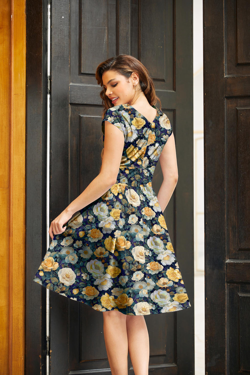 Midnight Floral Greta Dress