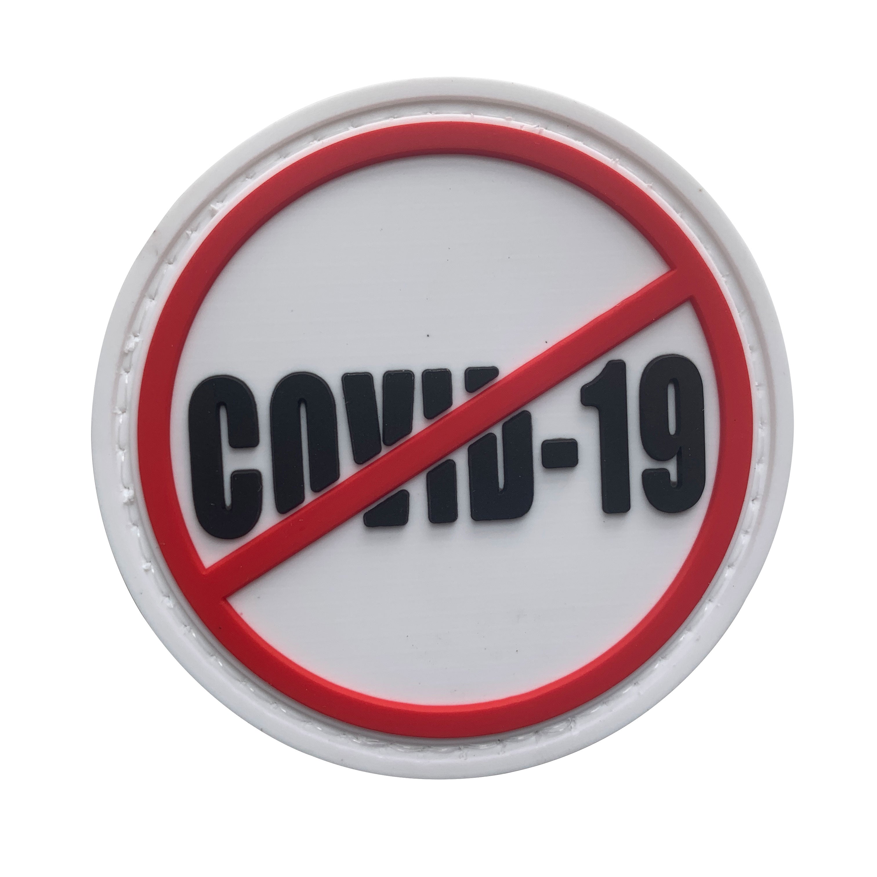 Stop COVID-19 PVC Patch White