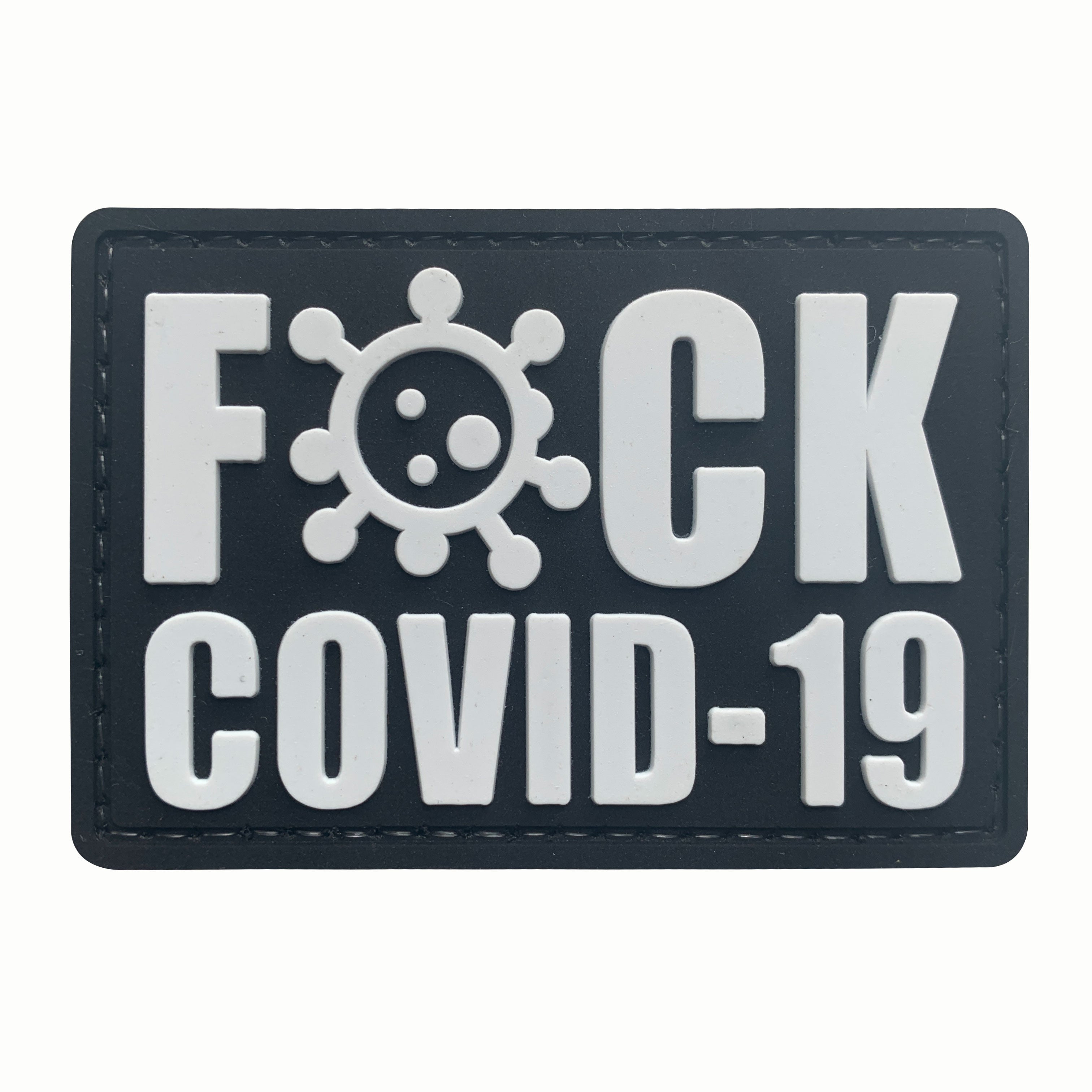 Fuck COVID-19 PVC Patch White
