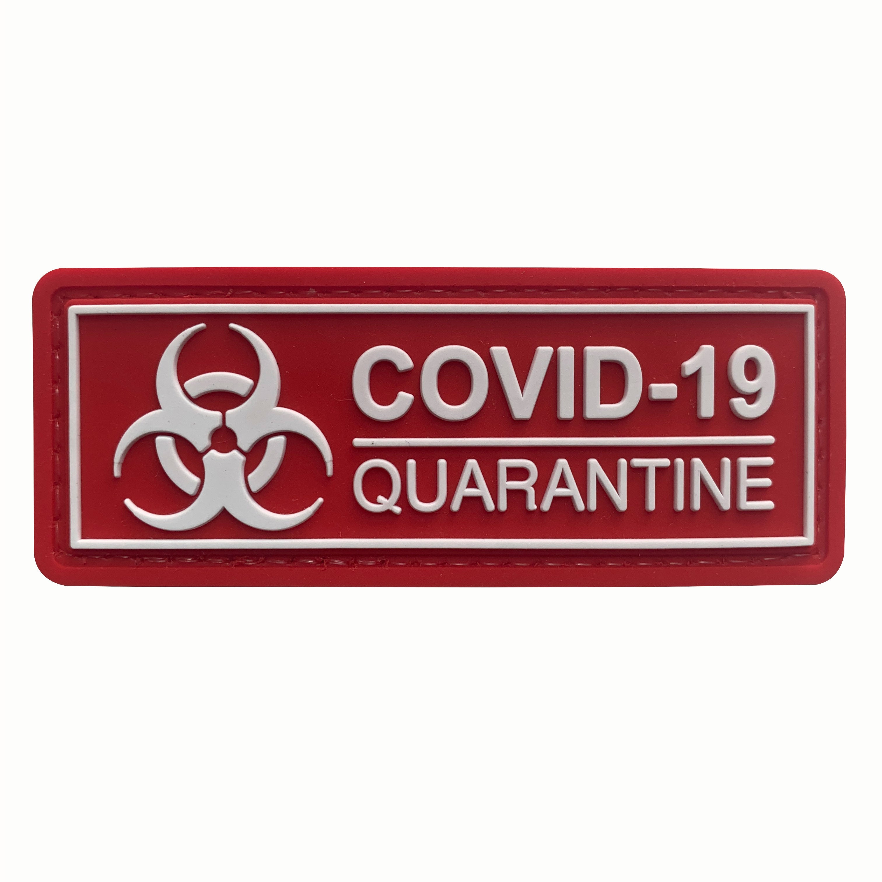 COVID-19 Quarantine PVC Patch Red