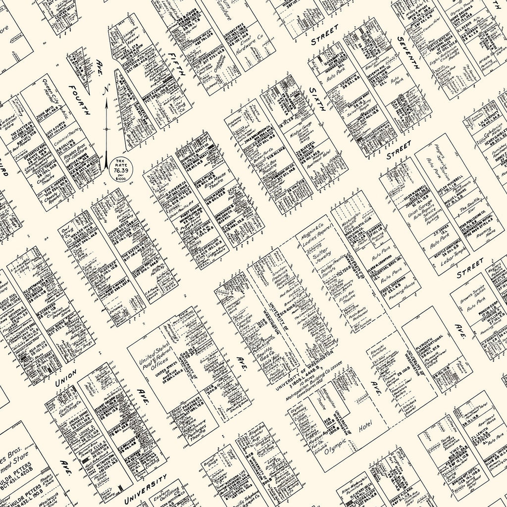 Vintage Map of Seattle, WA Business Section 1929