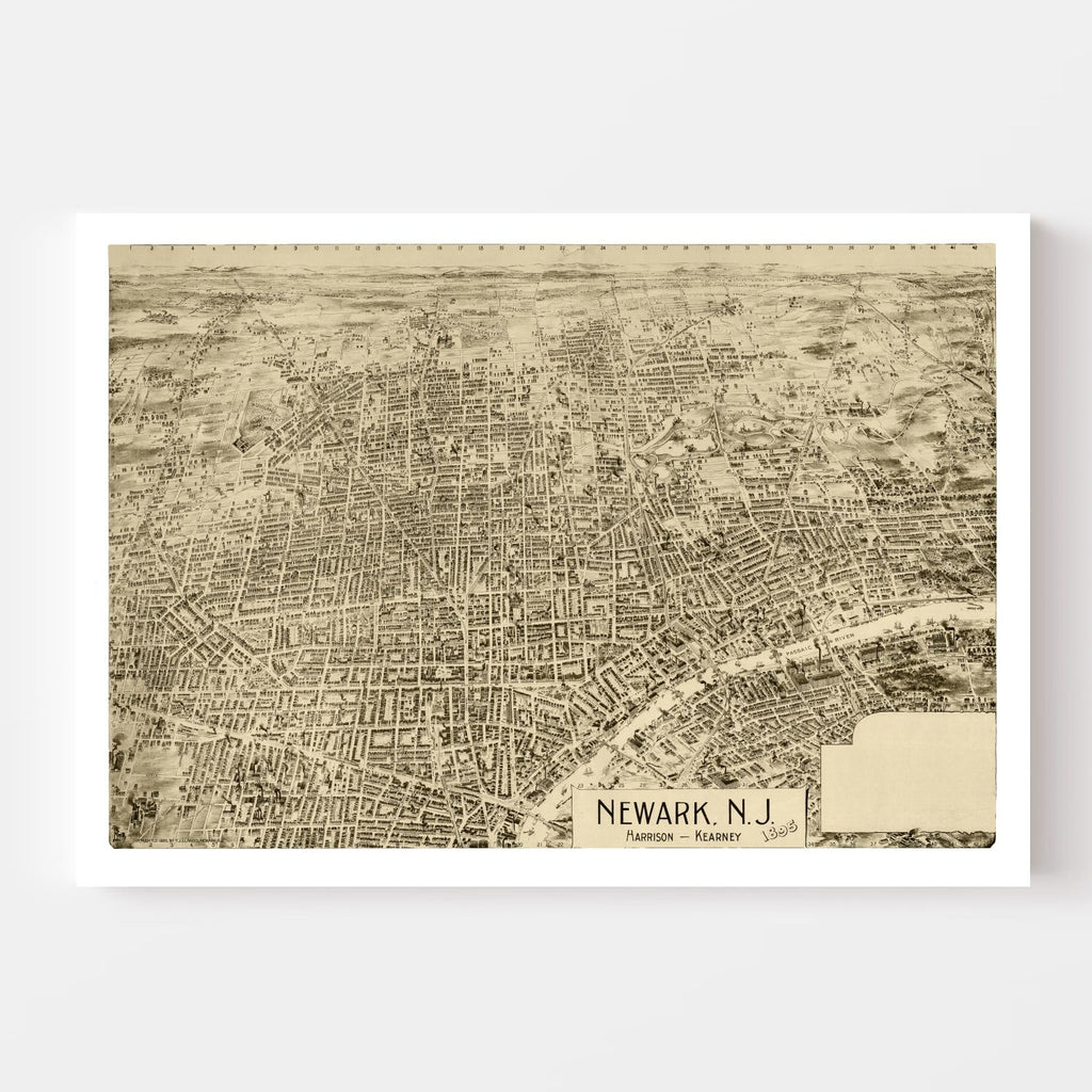 Vintage Map of Newark, New Jersey 1895