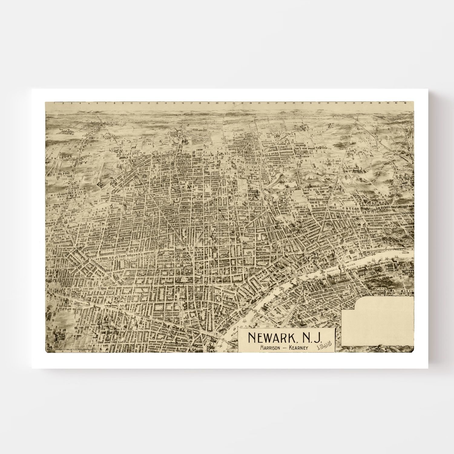 Vintage Map of Newark, New Jersey 1895