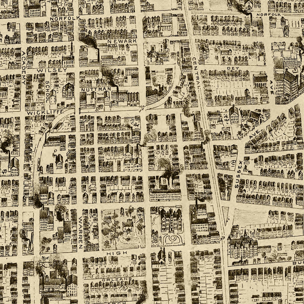 Vintage Map of Newark, New Jersey 1895