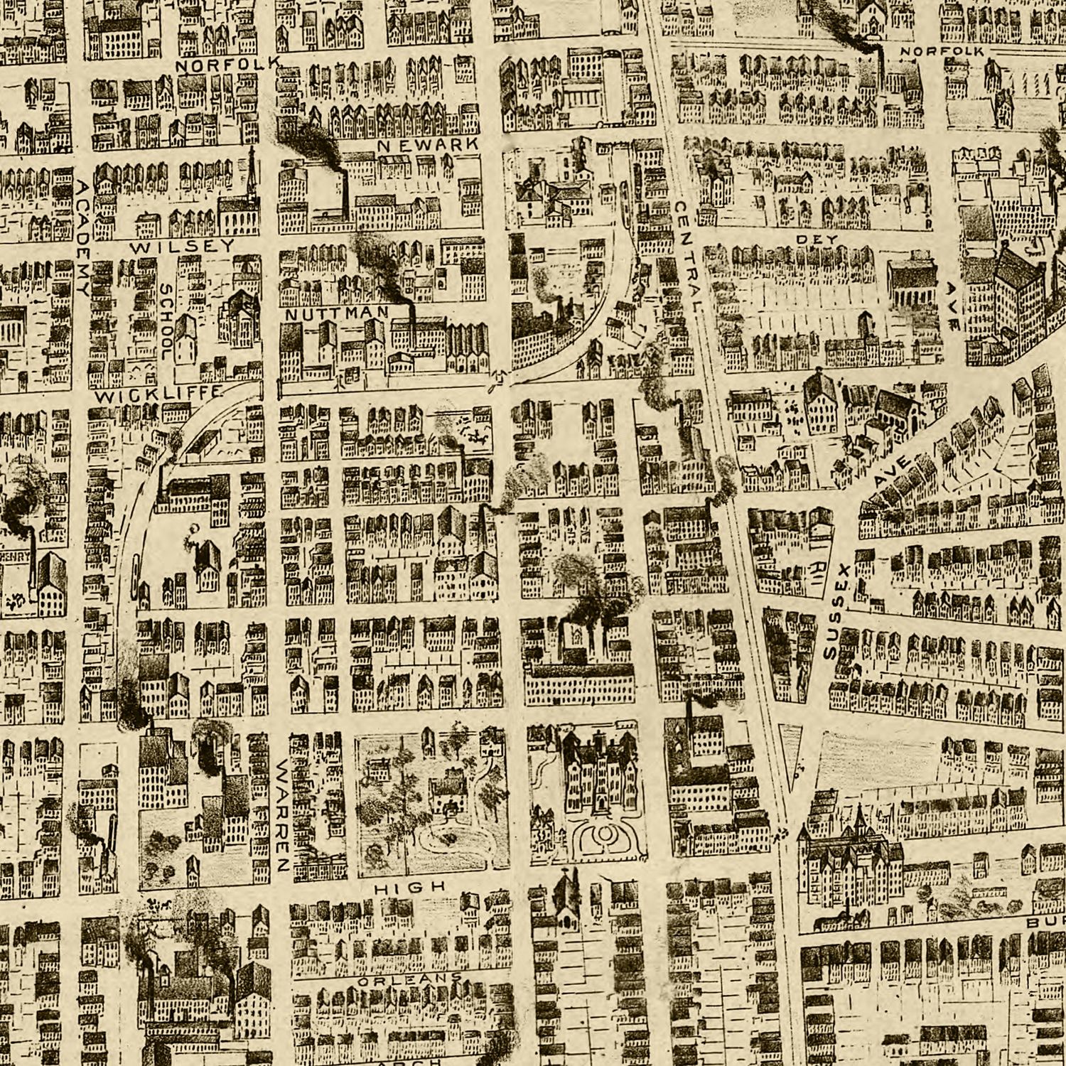 Vintage Map of Newark, New Jersey 1895