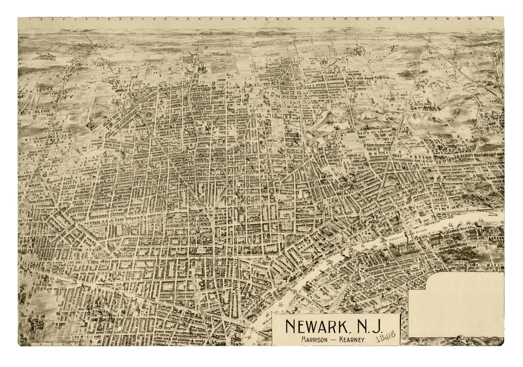 Vintage Map of Newark, New Jersey 1895
