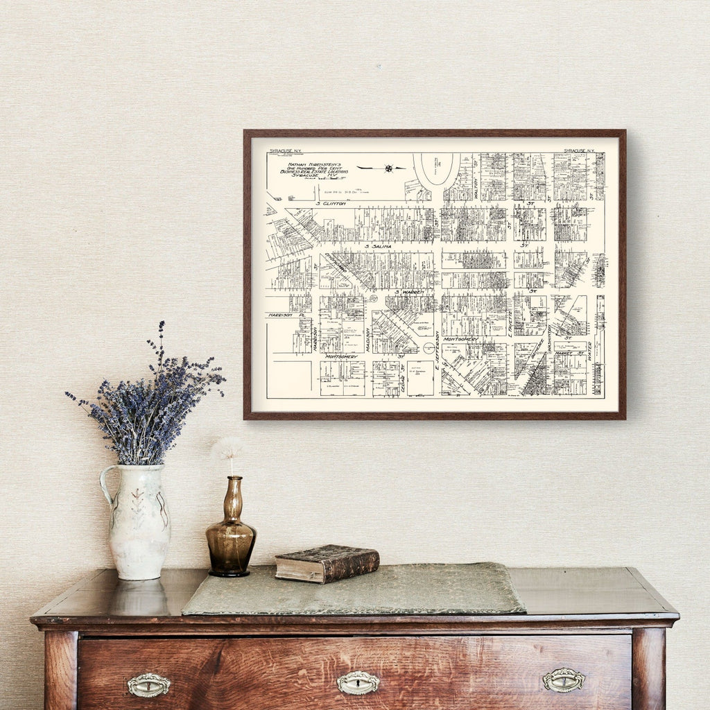 Vintage Map of Syracuse, NY Business Section 1929