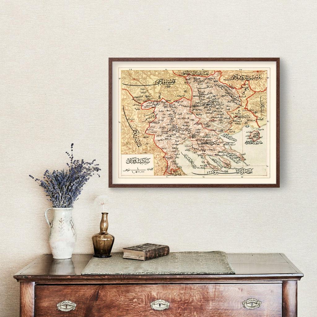 Vintage Map of Selonika Ottoman Empire, 1909
