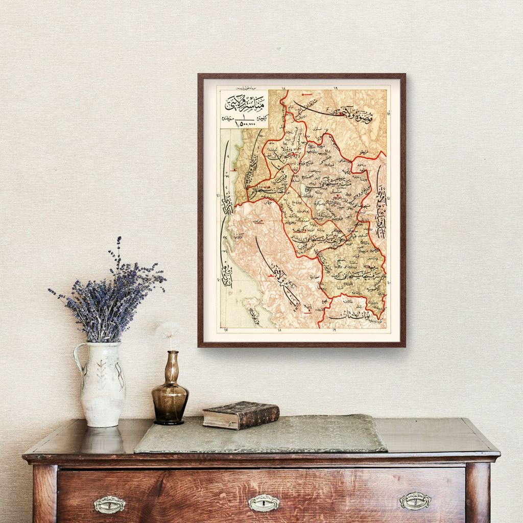 Vintage Map of Manastir Region, 1909