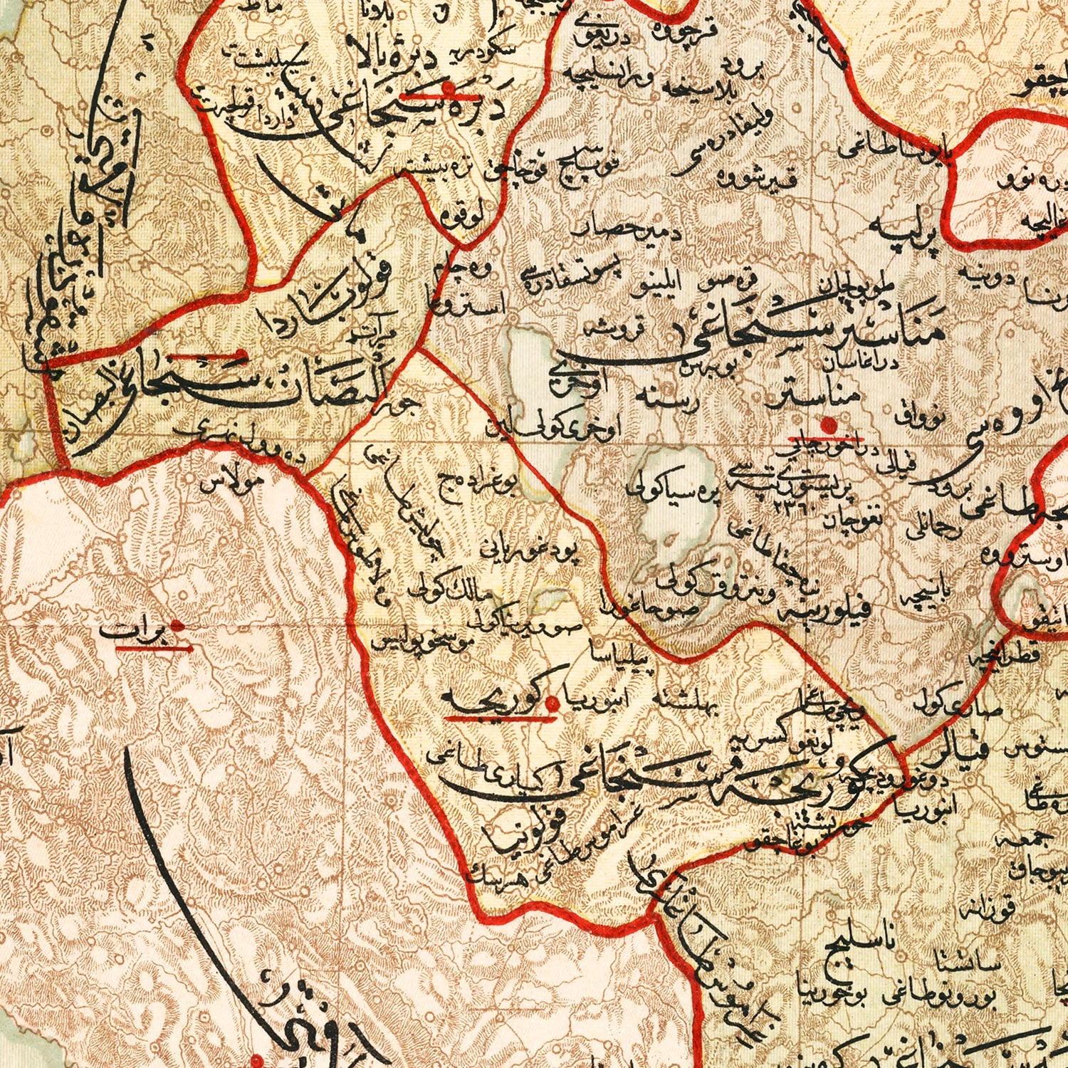 Vintage Map of Manastir Region, 1909