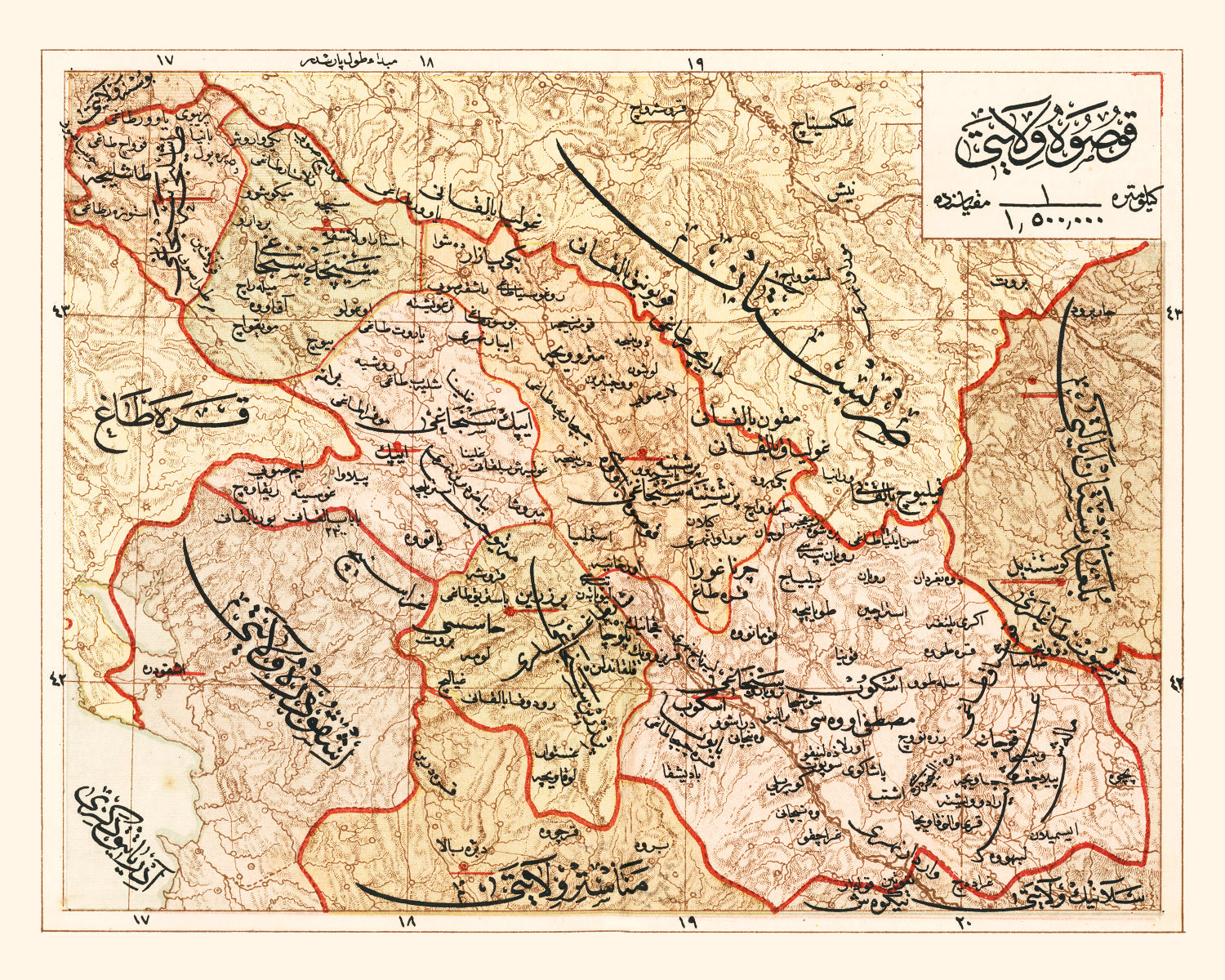 Vintage Map of Ghoso Region, 1909