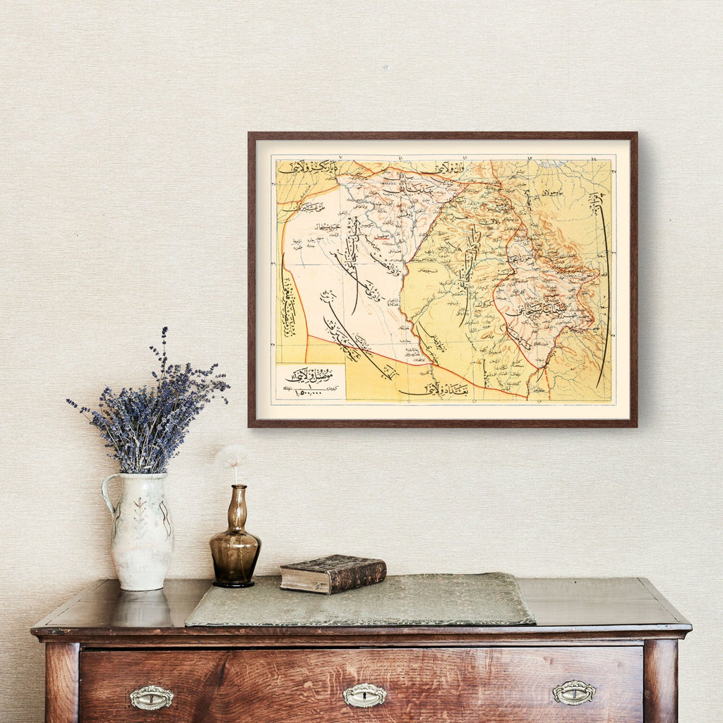 Vintage Map of Mosul, Turkey 1909