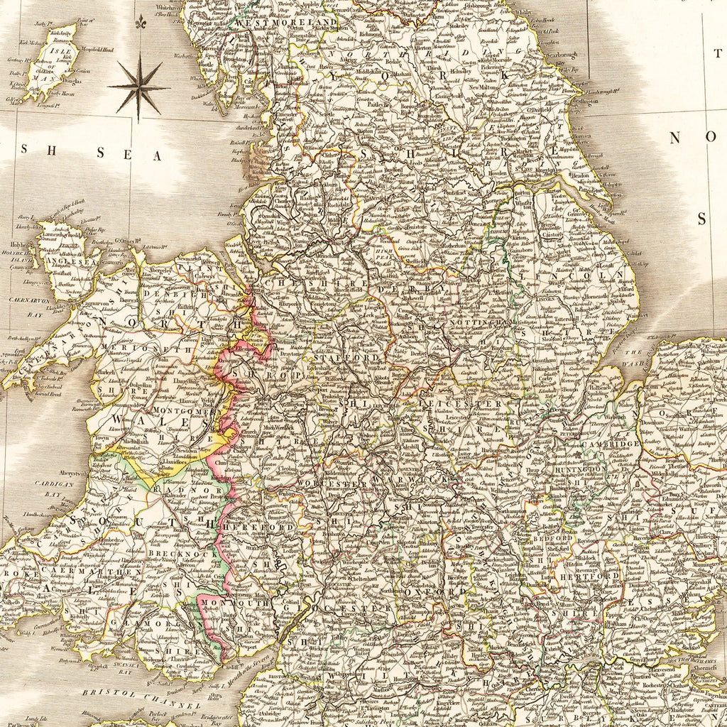 Vintage Map of England 1809