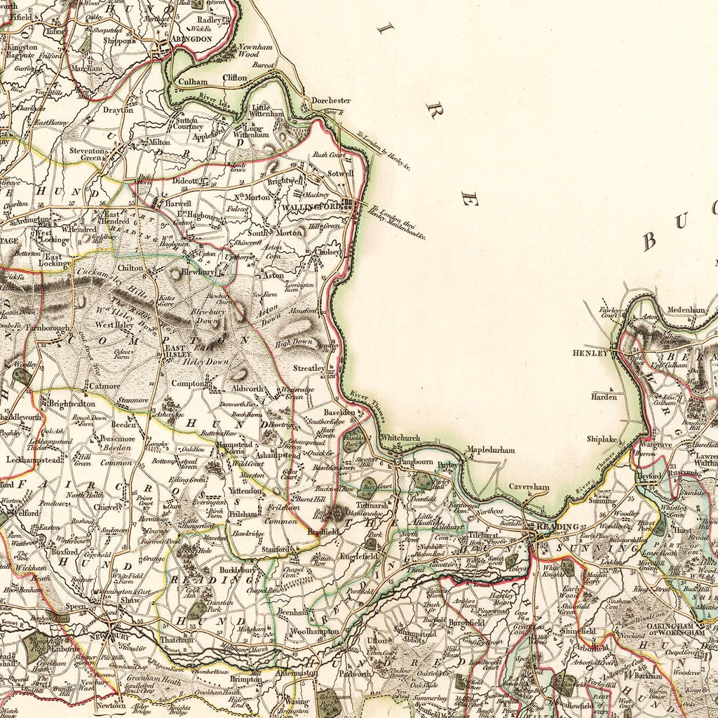 Vintage Map of Berkshire County England, 1801