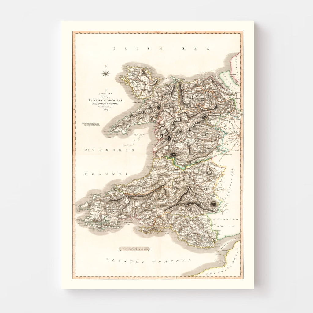 Vintage Map of Wales 1809