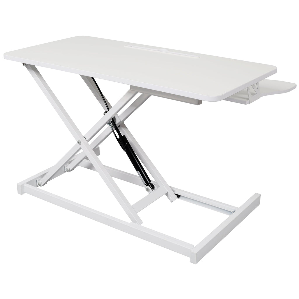 Adjustable Height Standing Laptop Desk,Adjustable Sit to Stand Up Workstation with Keyboard Tray,White