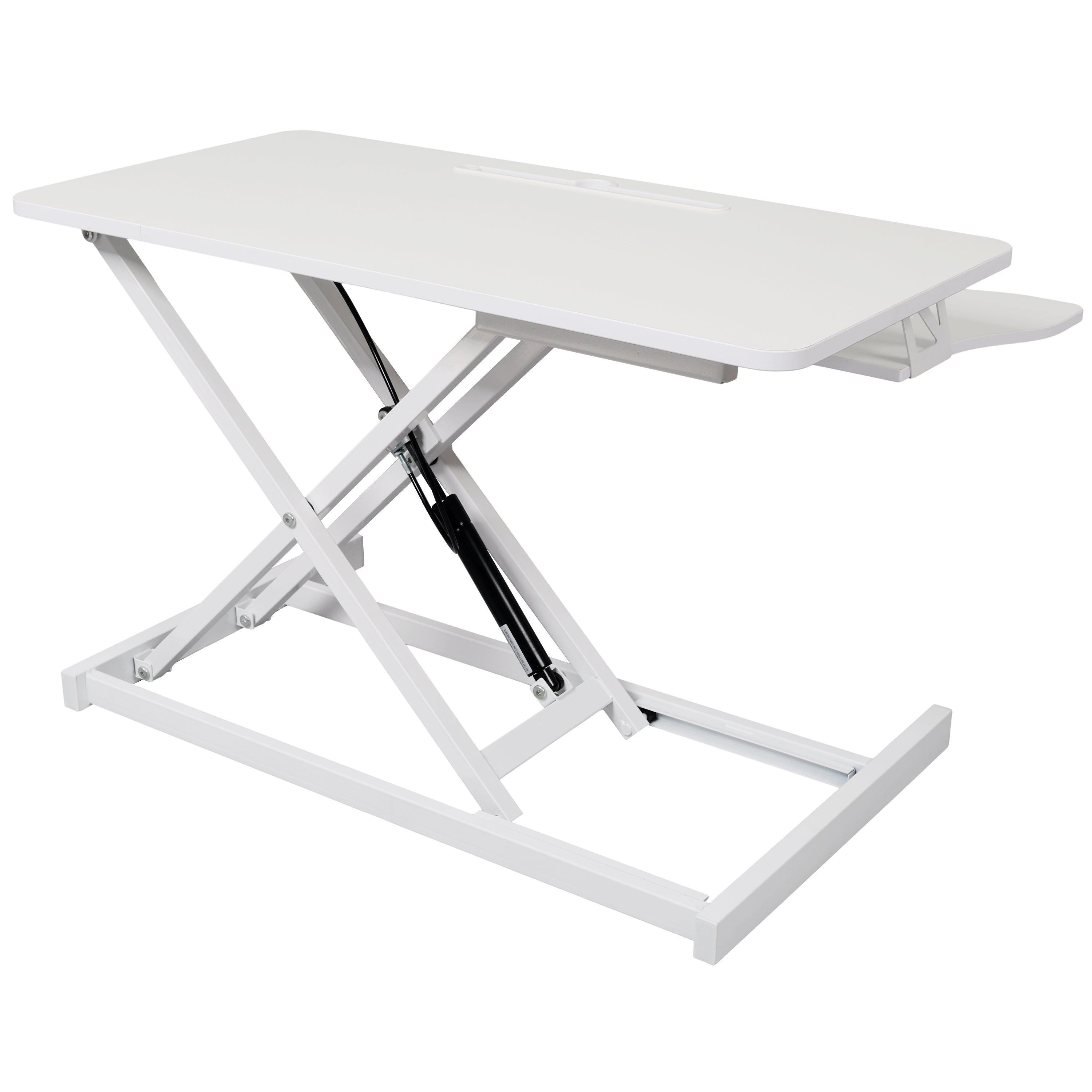 Adjustable Height Standing Laptop Desk,Adjustable Sit to Stand Up Workstation with Keyboard Tray,White