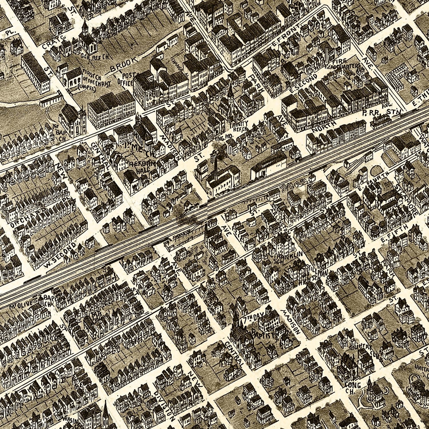 Vintage Map of Plainfield, New Jersey 1899