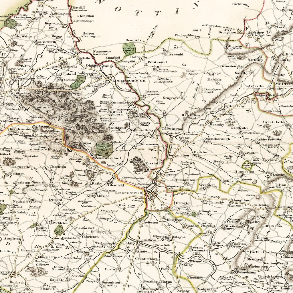 Vintage Map of Lancashire County England, 1806