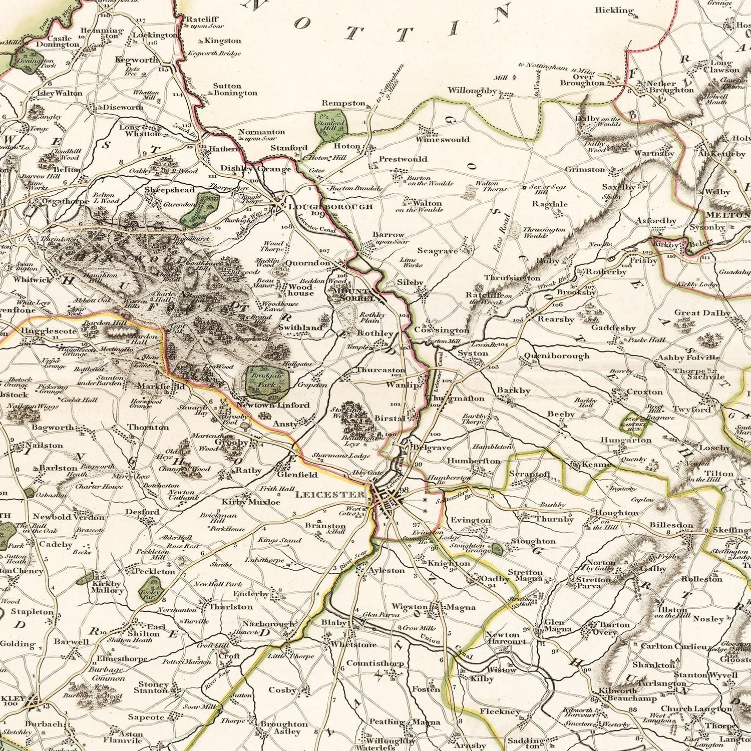 Vintage Map of Lancashire County England, 1806