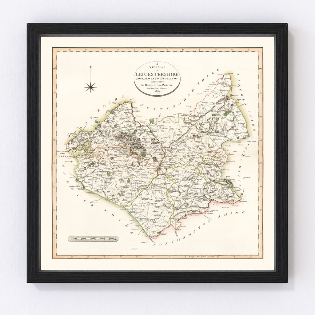 Vintage Map of Lancashire County England, 1806